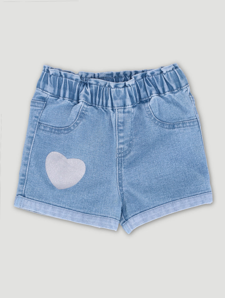 Baby Girls Butterfly Denim Short - Denim