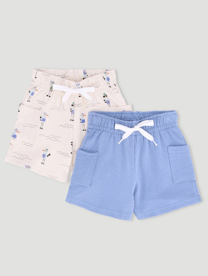 Baby Boys 2 Pack Nautical Fleece Shorts