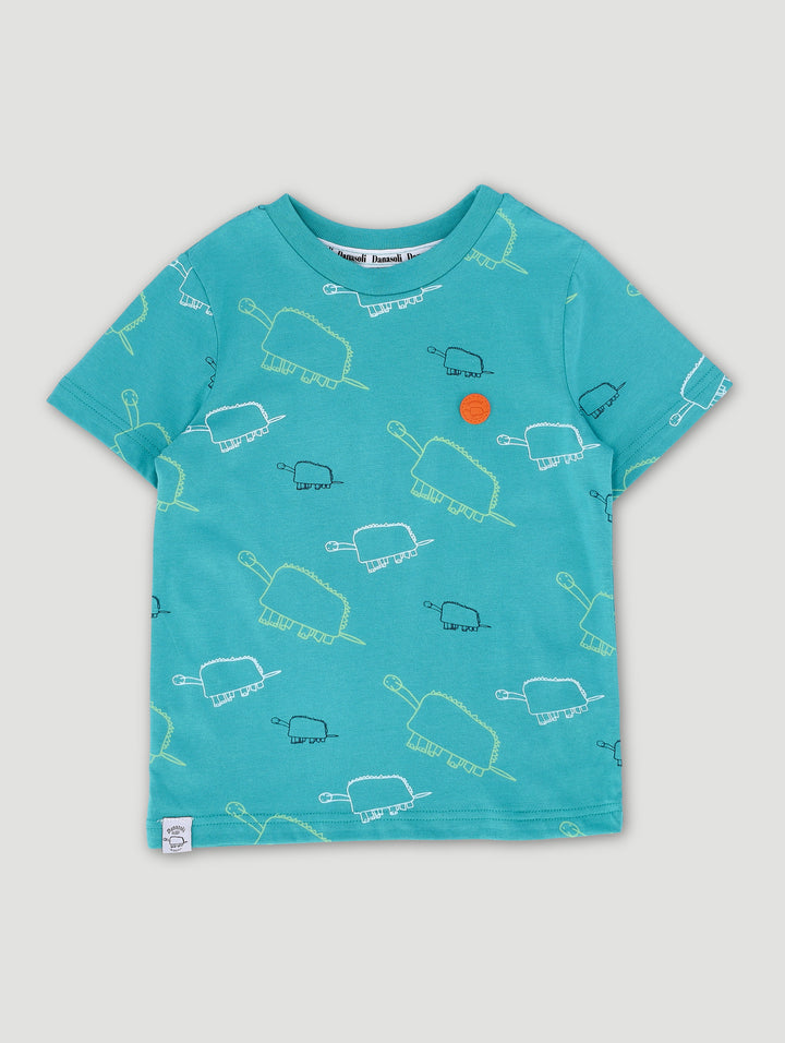 Pre-Boys Short Sleeve Print Tee - Teal