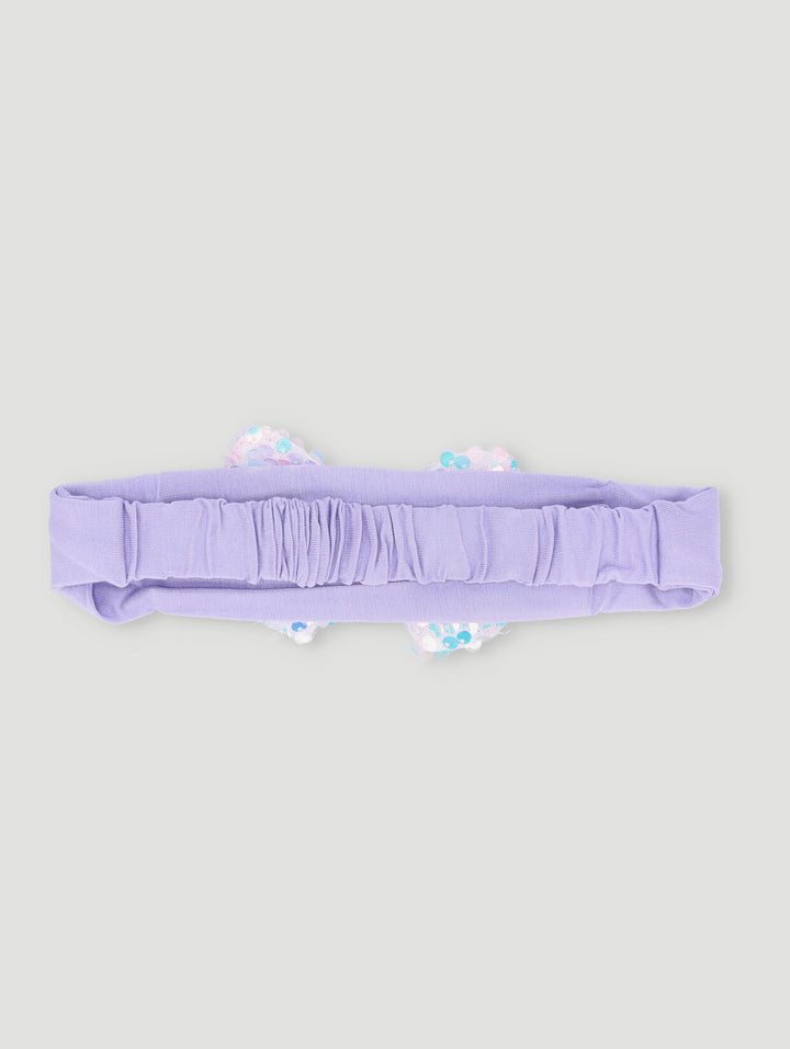 Pre-Girls Bow Sequin Headband - Purple