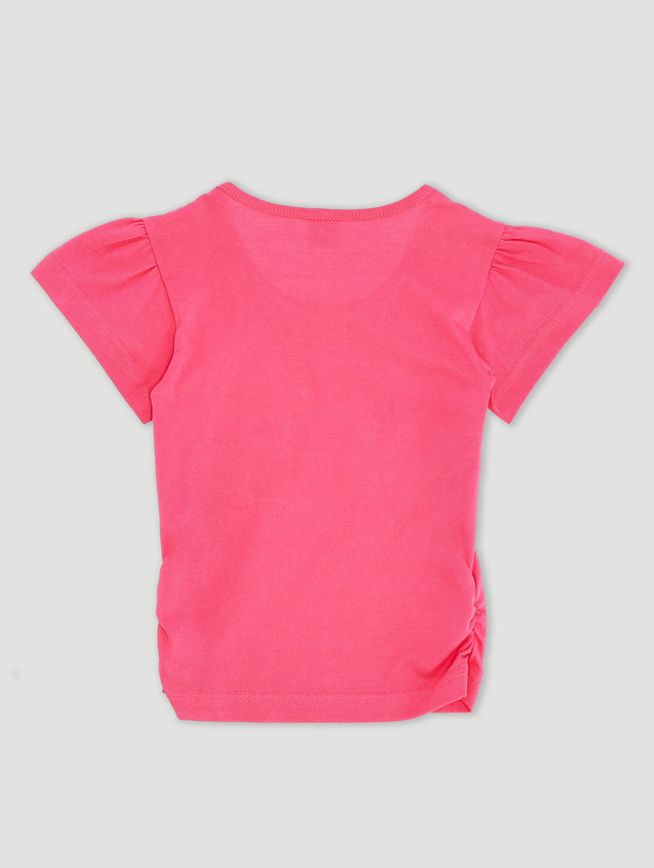 Pre-Girlsfrill Applique Tee - Coral