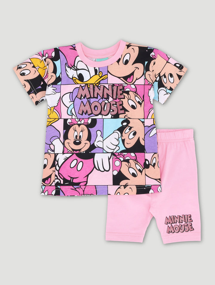 Baby Girls Minnie Cycle Short And Tee Set