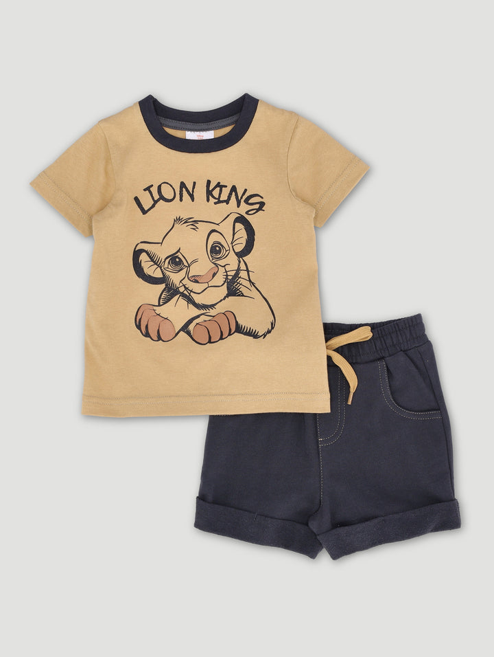 Baby Boys Lion King Short Set - Mocha