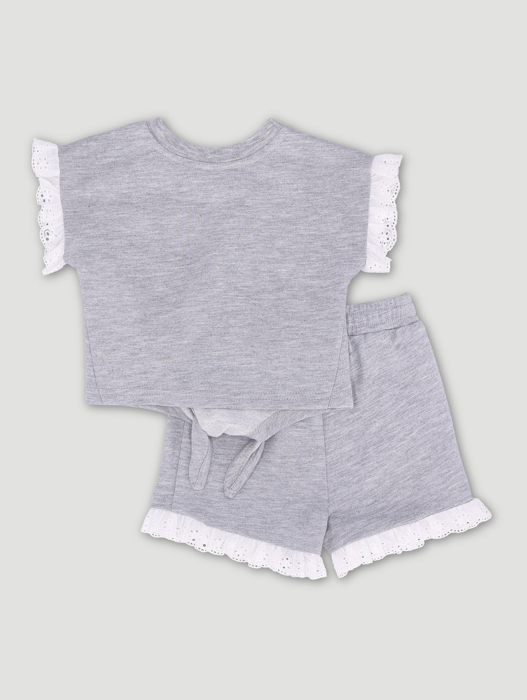 Baby Girls Anglaise Unbrushed Fleece Set - Ice Grey