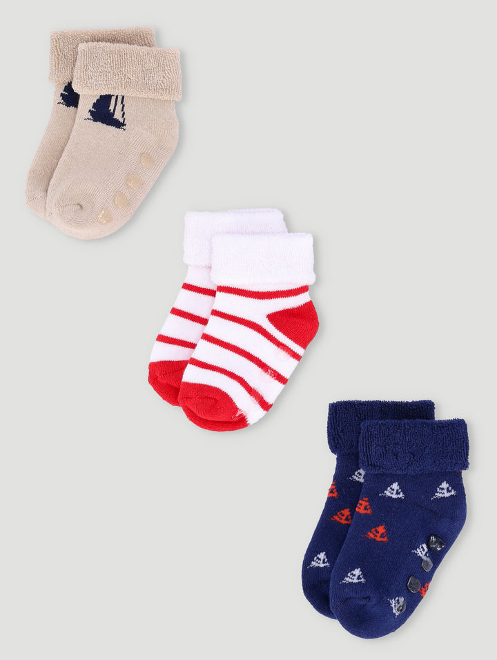 Baby Boys Yatch Towelling Socks - Blue