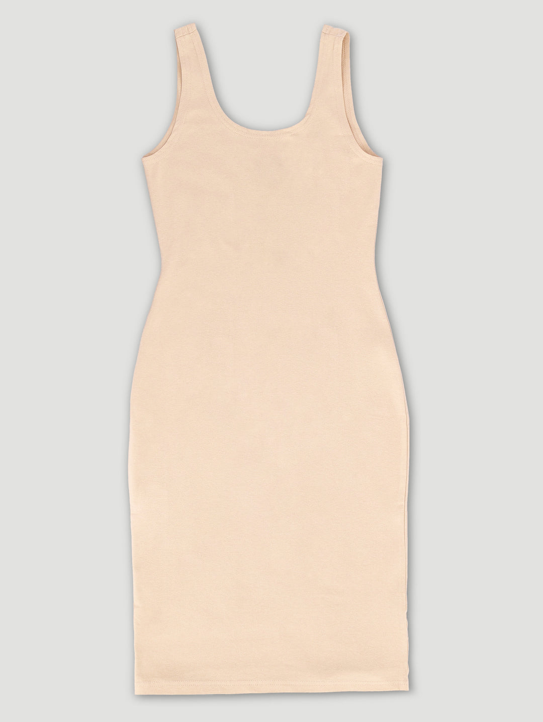 Girls Sleeveless Midi Bodycon Dress - Stone