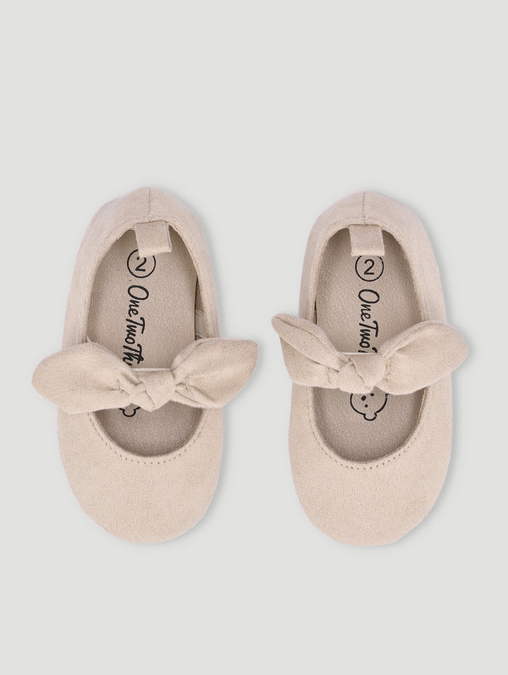 Baby Girls Bow Pump - Beige