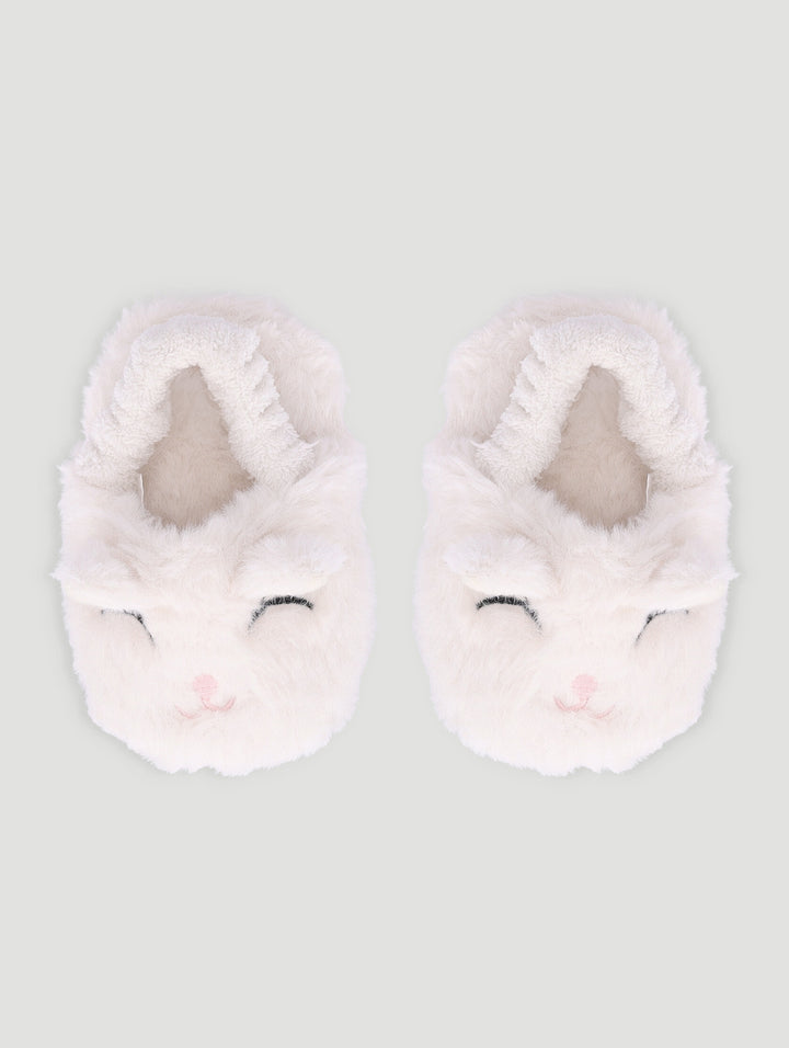 Baby Girls Bunny Slippers - Stone/Pink