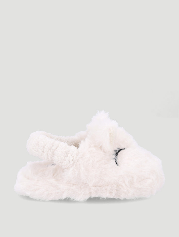 Baby Girls Bunny Slippers - Stone/Pink