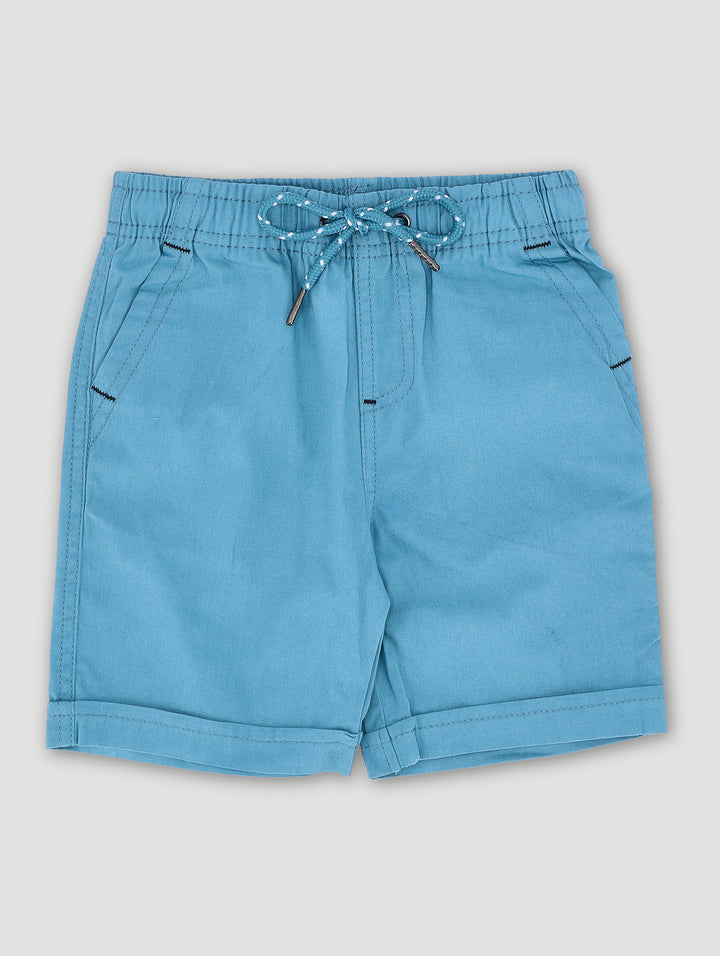 Pre-Boys Mock Turnup Shorts - Light Blue