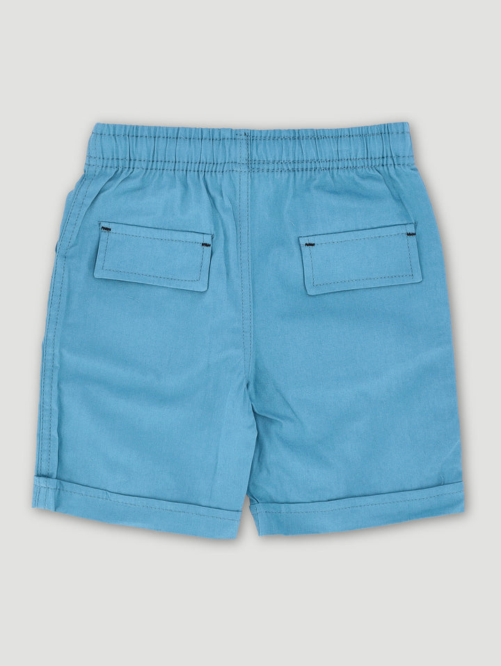 Pre-Boys Mock Turnup Shorts - Light Blue