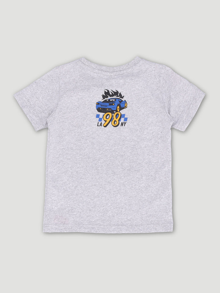 Pre-Boys Race Car Tee - Grey Melange