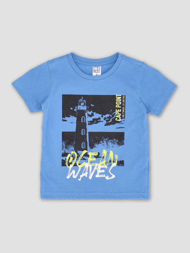 Pre-Boys Lighthouse Tee - Mid Blue