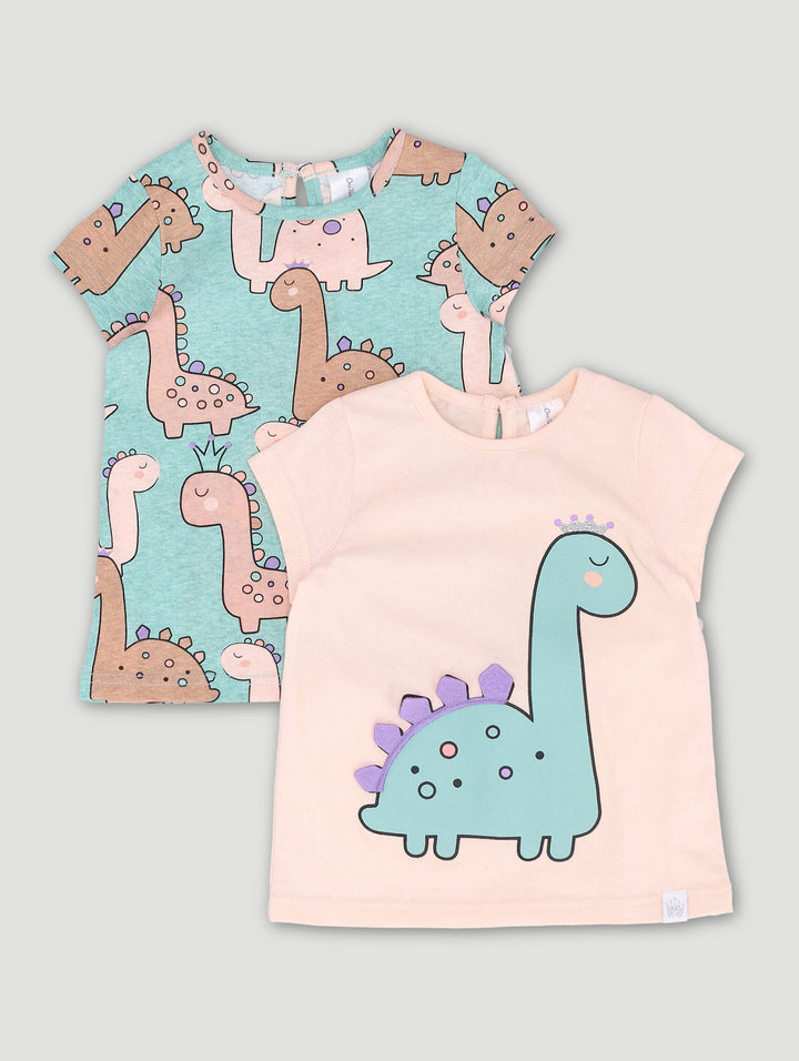 Baby Girls 2 Pack Dino Tees