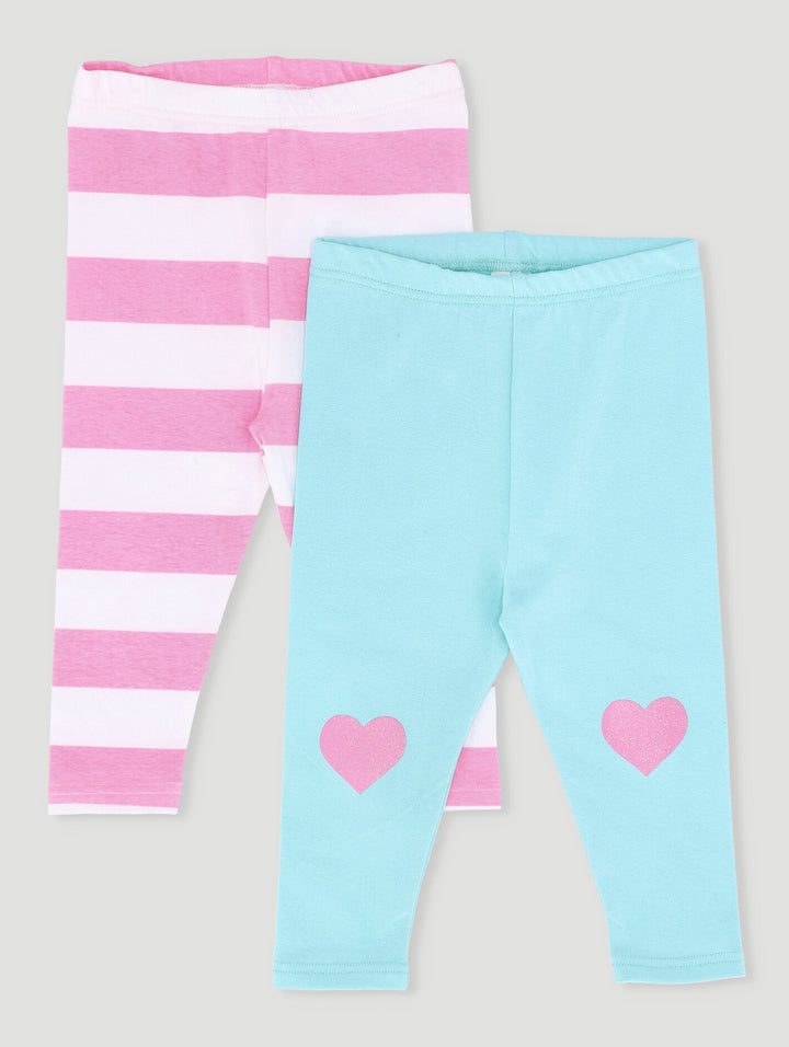 Baby Girls 2 Pack Matching Unicorn Leggings