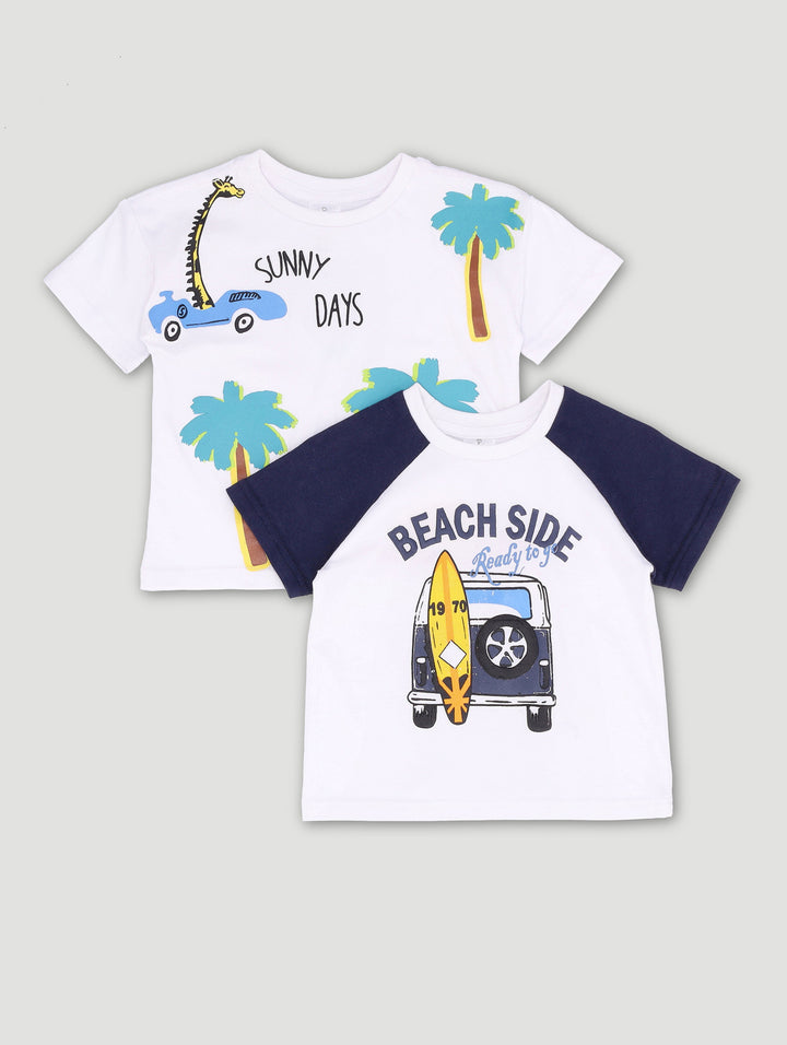 Baby Boys 2 Pack Here Comes The Sun Tees - Dark Navy