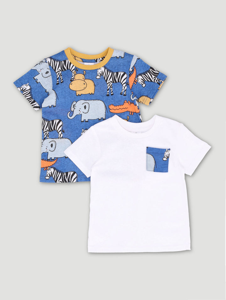 Baby Boys 2 Pack Big 5 Tees - Blue