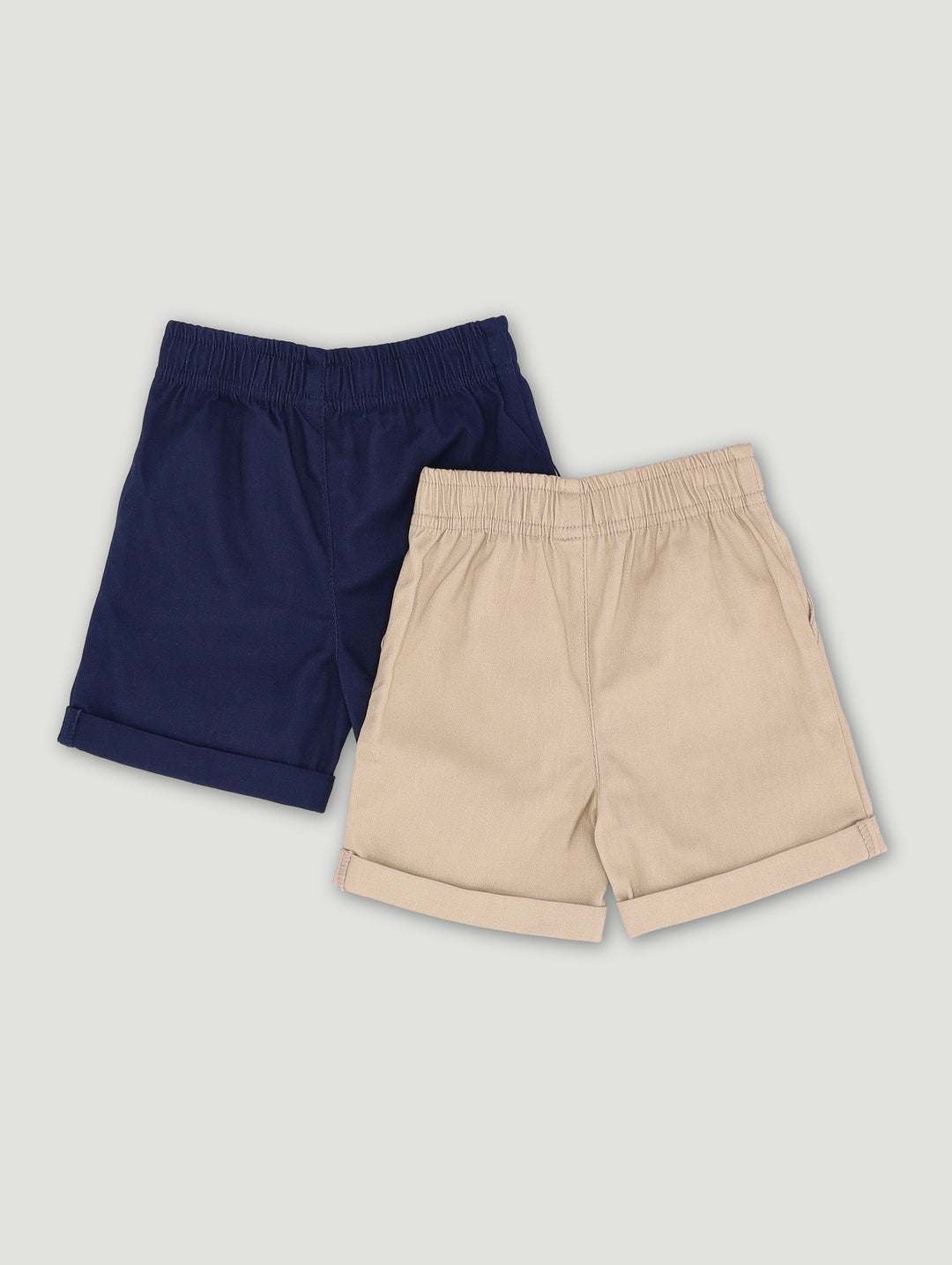 Baby Boys 2 Pack Twill Shorts - Navy/Stone