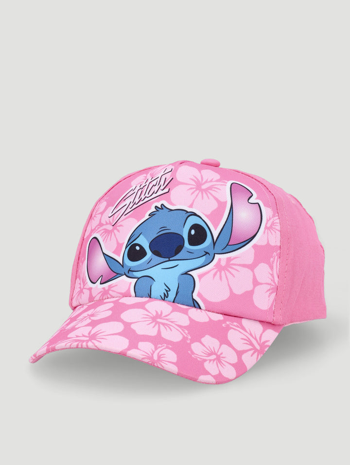 Pre-Girls Girls Stitch Hibiscus Peak Cap - Pink