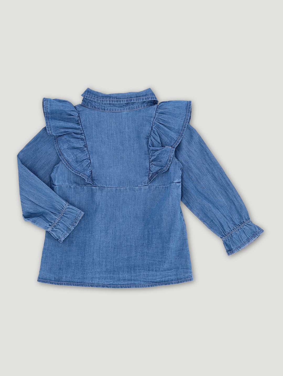 Baby Girls Denim Shirt - Blue