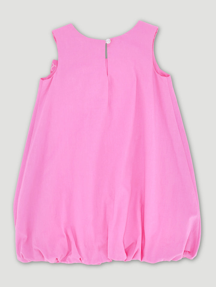 Pre-Girls Danasoli Bubble Dress With Glitter Bow - Pink