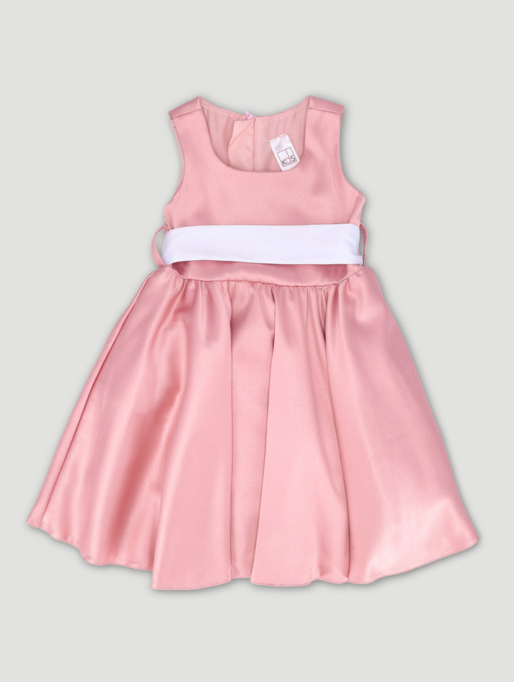 Pre-Girls Satin Occasion Wear Dress - Pink