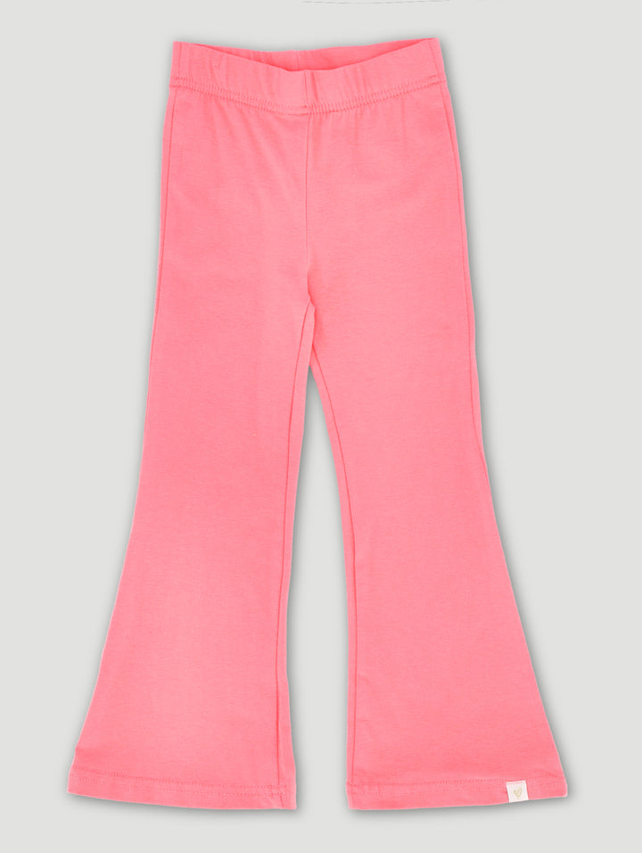 Pre-Girls Plain Flare Leg Pants - Coral