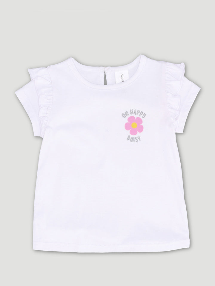 Baby Girls Frill Shirt - White