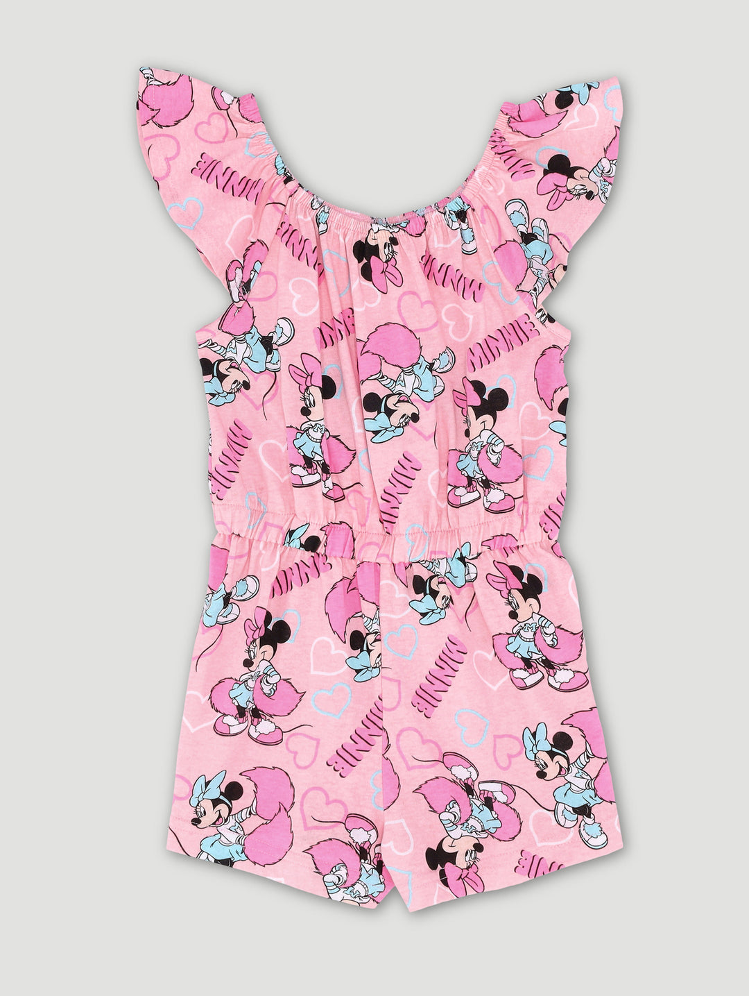 Pre-Girls Minnie Mouse Print Jumpsuit - Pink