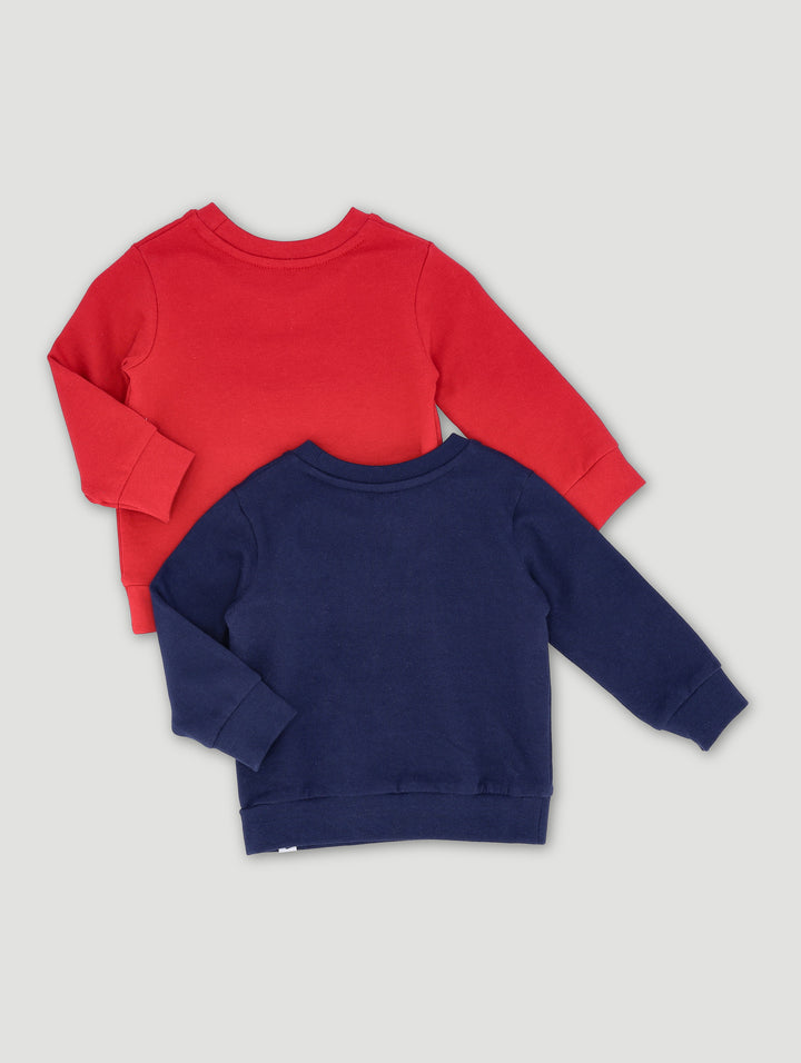 Baby Boys 2 Pack Fleece Top  - Red/Navy