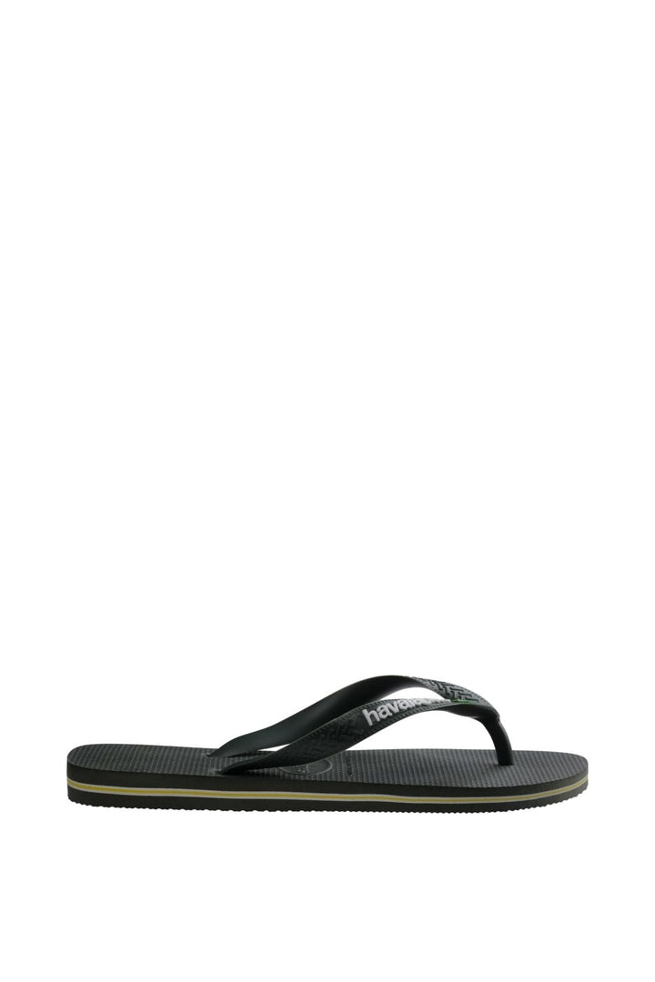 Brazil Logo & Word Flip Flop - Olive