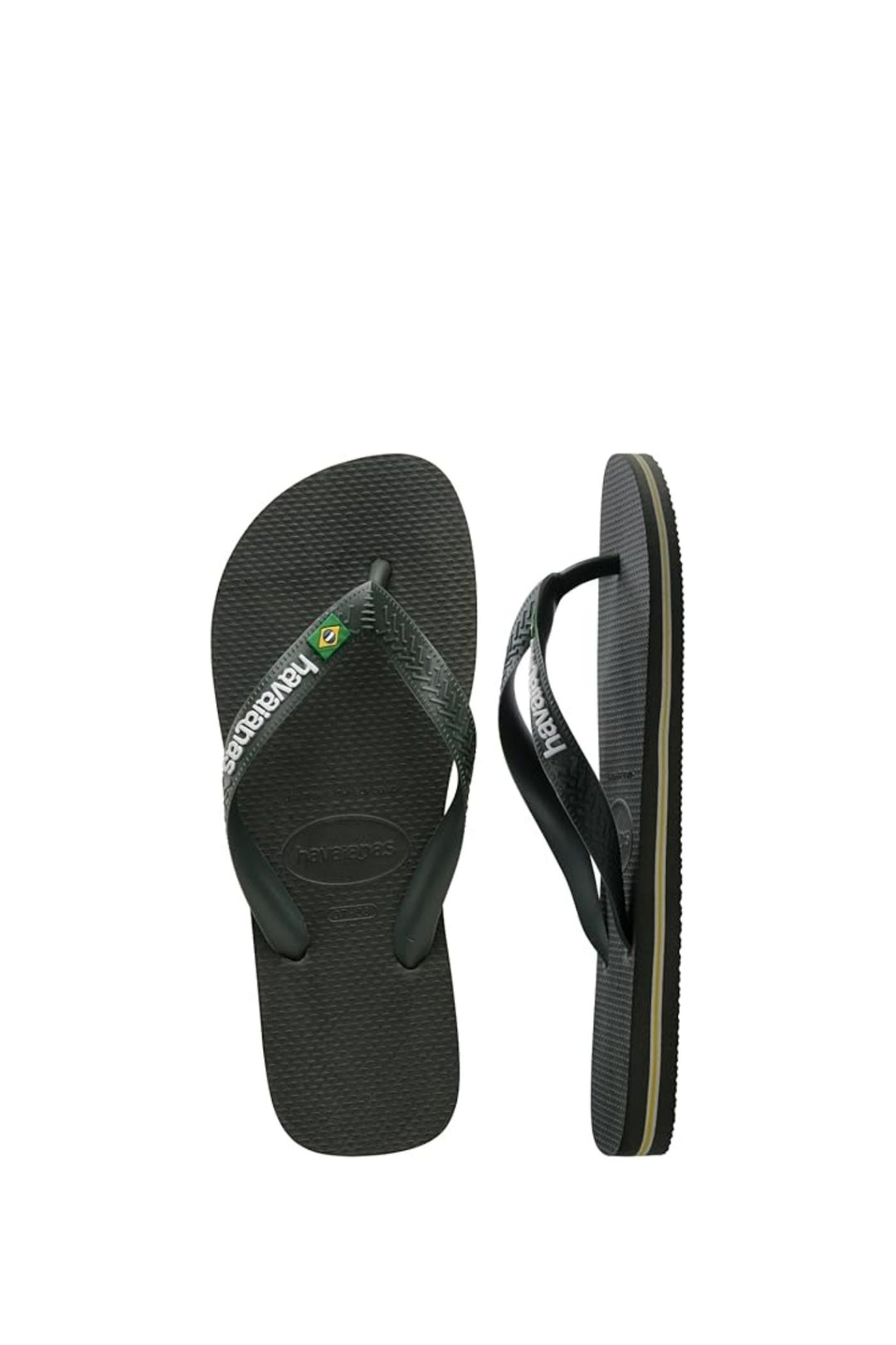 Brazil Logo & Word Flip Flop - Olive