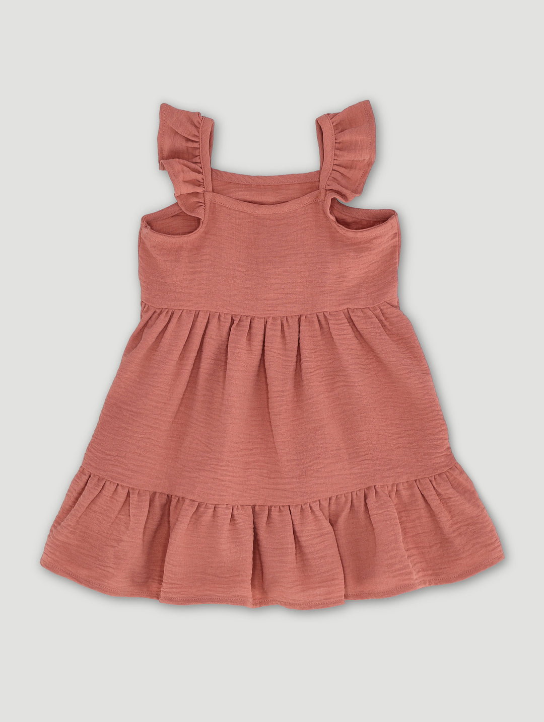 Baby Girls Crinkle Airflow Dress - Rust