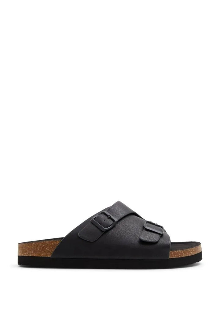 Belagio Double Strap Buckled Sandal - Black