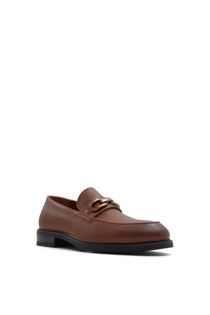 Hatton Metal Trim Heeled Slip In Loafer - Cognac