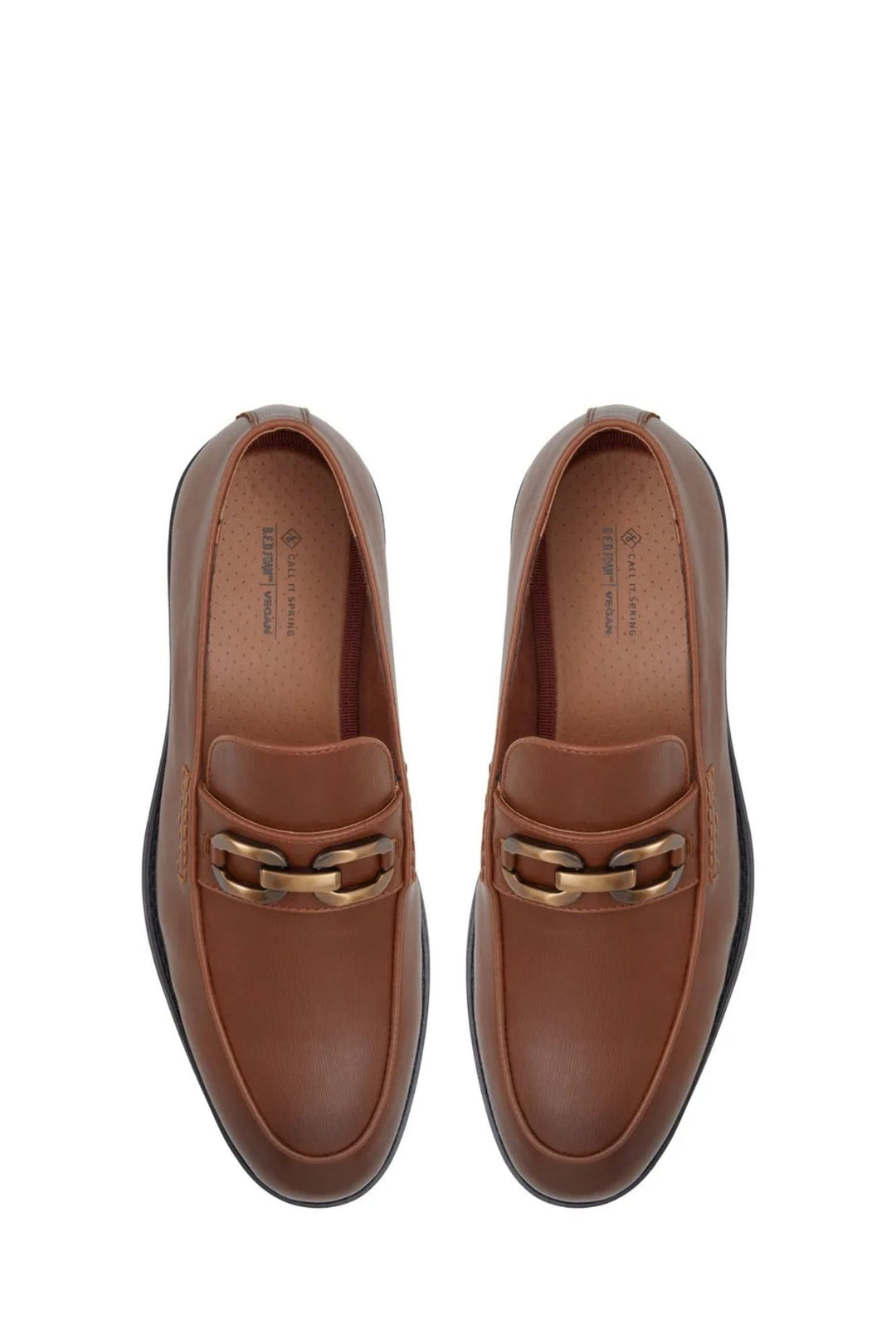 Hatton Metal Trim Heeled Slip In Loafer - Cognac