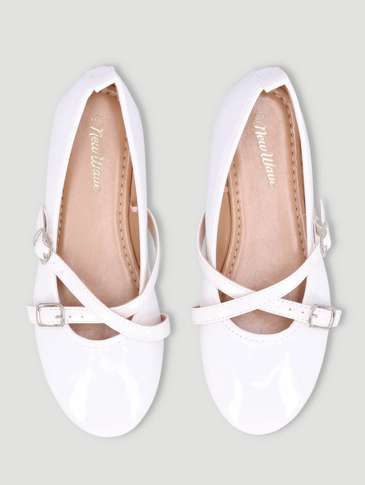 Girls Crossover Pump - White