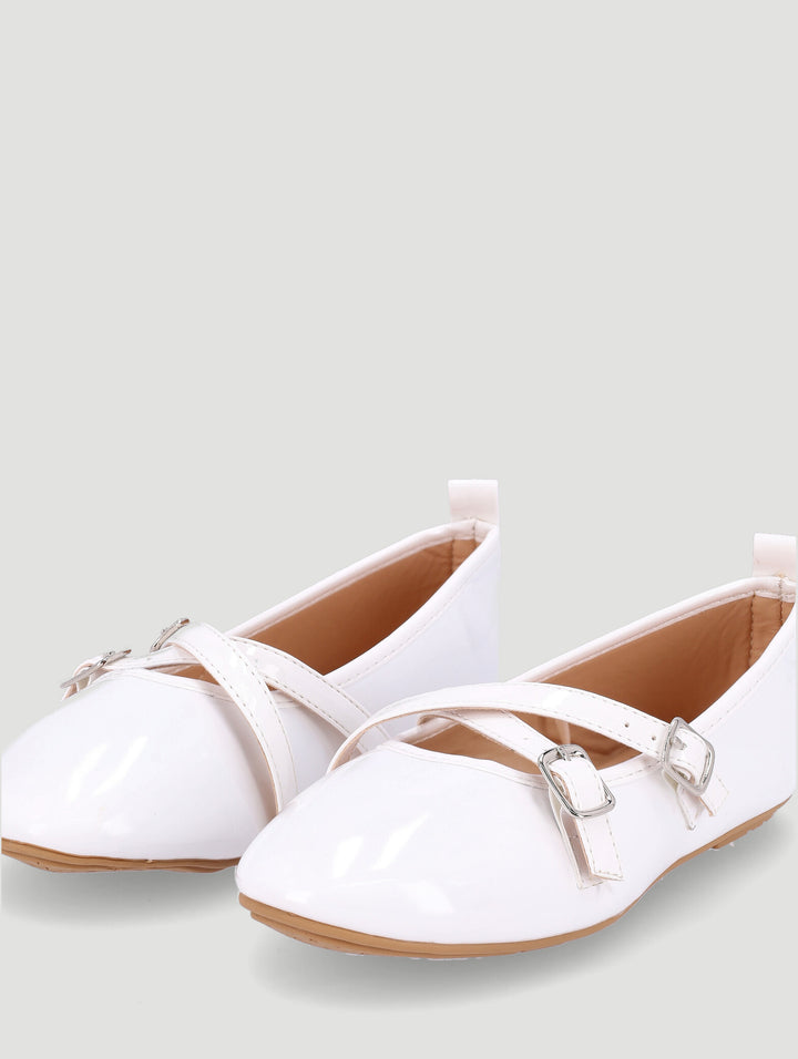 Girls Crossover Pump - White