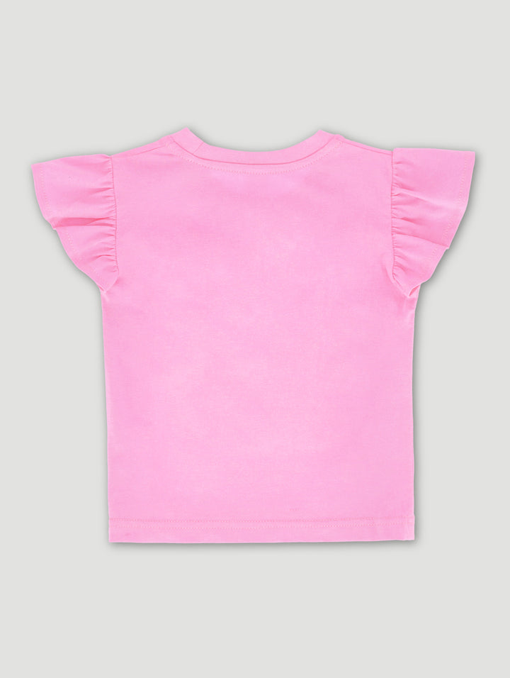 Pre-Girls Enjoy Shoulder Frill Top - Pink