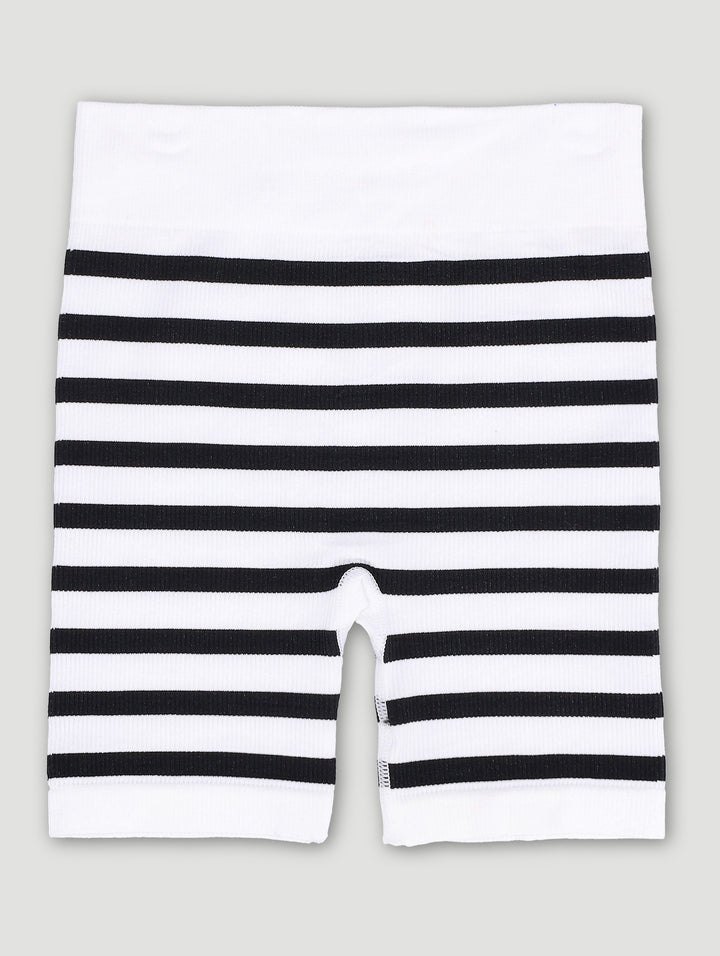 Pre-Girls Seamless Stripe Cycle Shorts - Black