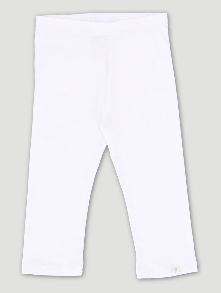 Pre-Girls Plain Ankle Leggings - White