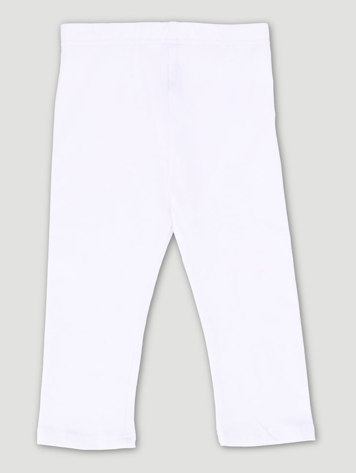 Pre-Girls Plain Ankle Leggings - White