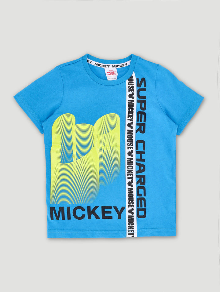 Pre-Boys Short Sleeve Mickey Tee - Blue