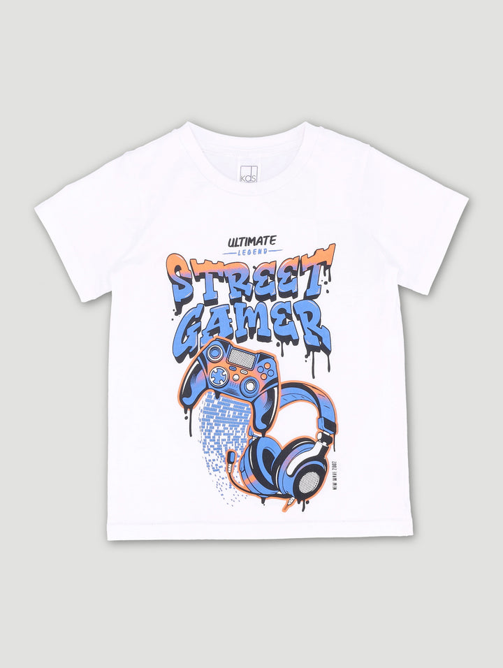 Pre-Boys Gaming Tee - White