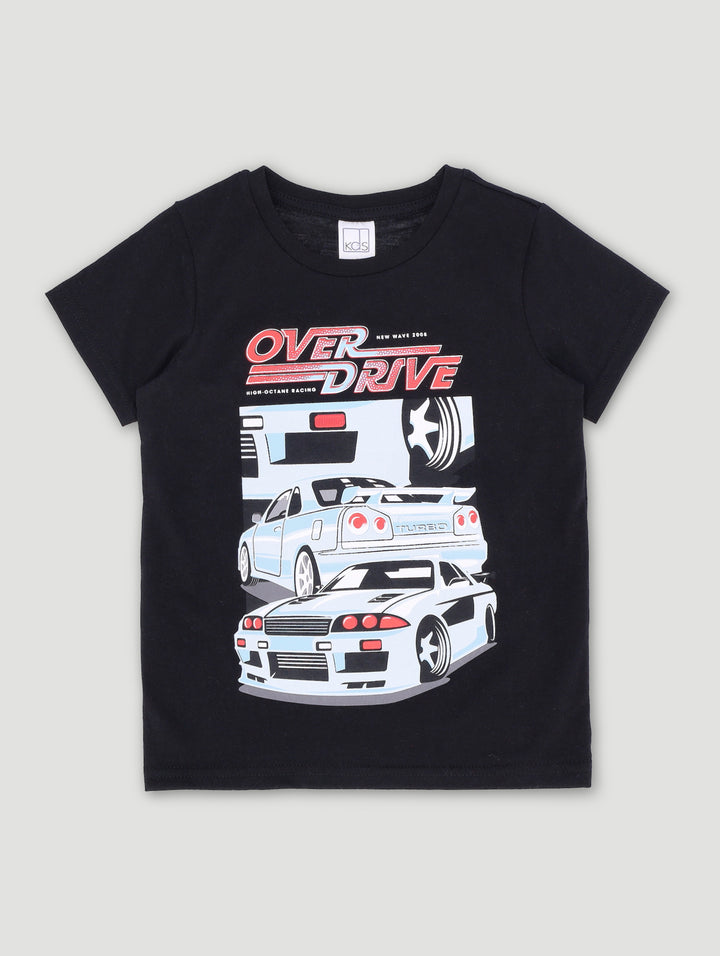 Pre-Boys Car Tee - Black