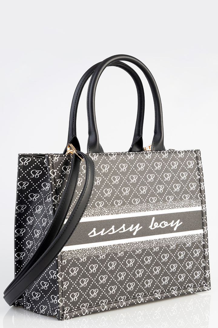 Printed Jacquard Tote Bag - Black