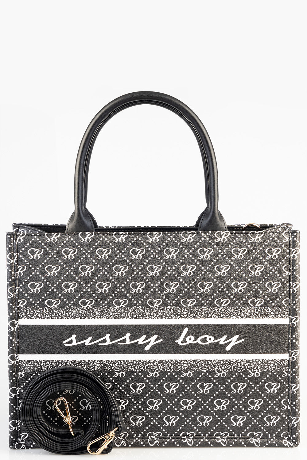 Printed Jacquard Tote Bag - Black