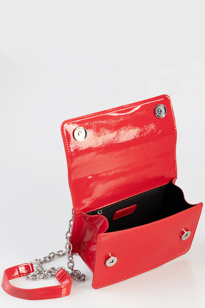 Structured Crossbody Bag - Red