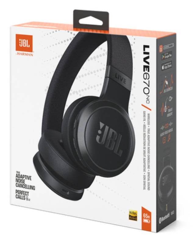 Live 670 Noise Cancelling On-Ear Headphones Black