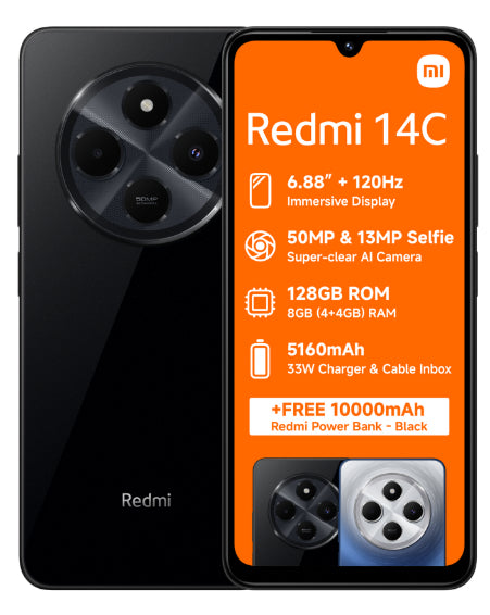 Redmi 14C 128GB Dual Sim Black Cellphone